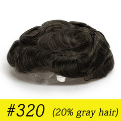 Single-knotted Mirage | Toupee for Men | 0.06-0.08mm Full Super Thin Skin Base | Thicker Hair and More Durable