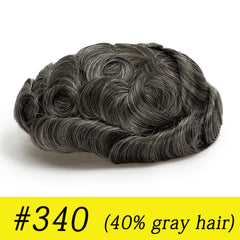 Men's Hair Unit | 0.10-0.12mm Double Knots Full Skin Base | Men's Hairstyle for Thin Hair