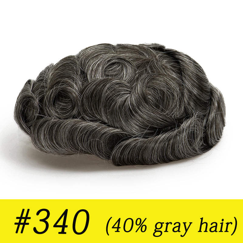 Men's Hair Unit | 0.10-0.12mm Double Knots Full Skin Base | Men's Hairstyle for Thin Hair