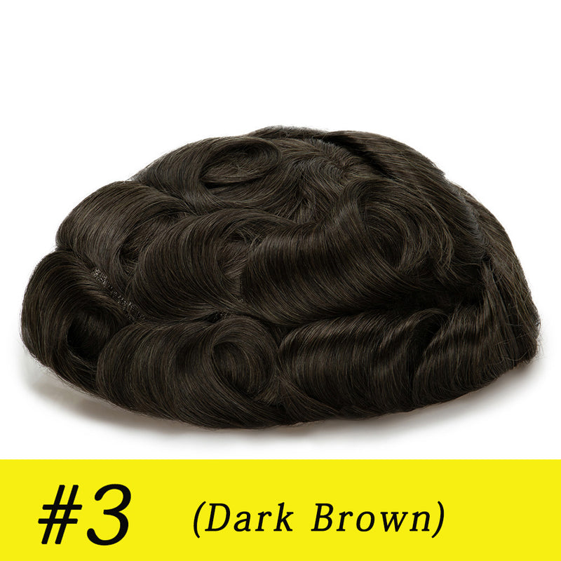 Q6 base Men's Non Surgical Hair Replacement | Swiss Lace With Skin Poly Back and Middle| Best for Daily Wear