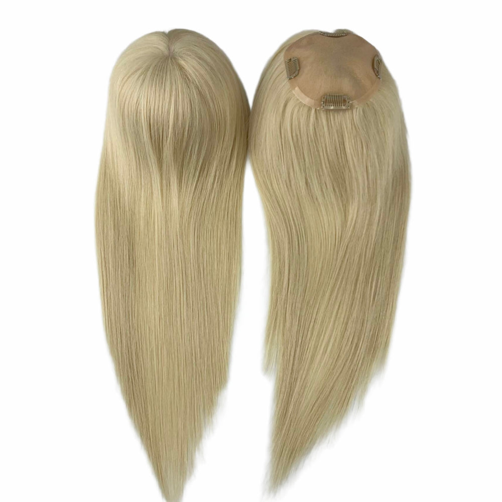 5*5" Fine Mono High-Grade Remy Human Hair Topper With Fine Brazilian Remy Hair