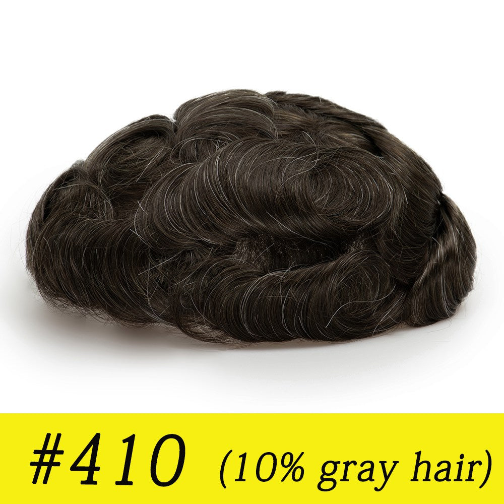 Ominilace Base Men's Hair System| Lace Front with Skin in the Back | Durable Style