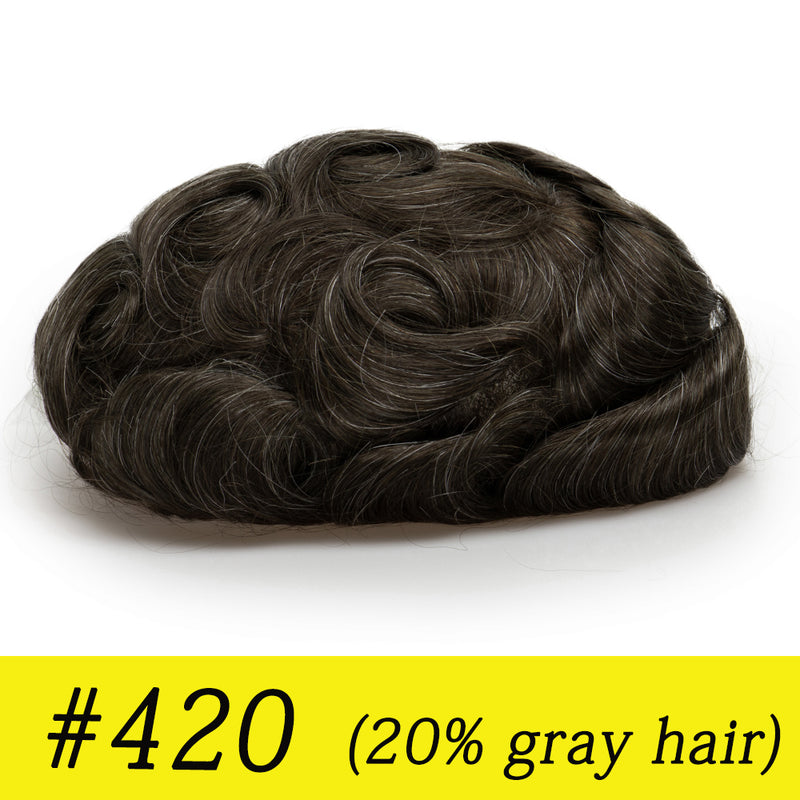 Men's Hair Unit | 0.10-0.12mm Double Knots Full Skin Base | Men's Hairstyle for Thin Hair