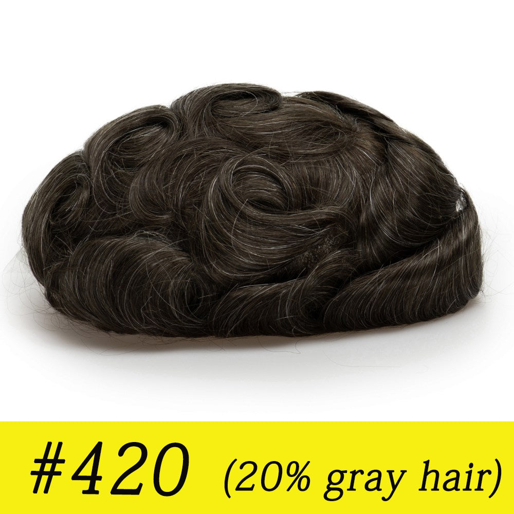 Ominilace Base Men's Hair System| Lace Front with Skin in the Back | Durable Style