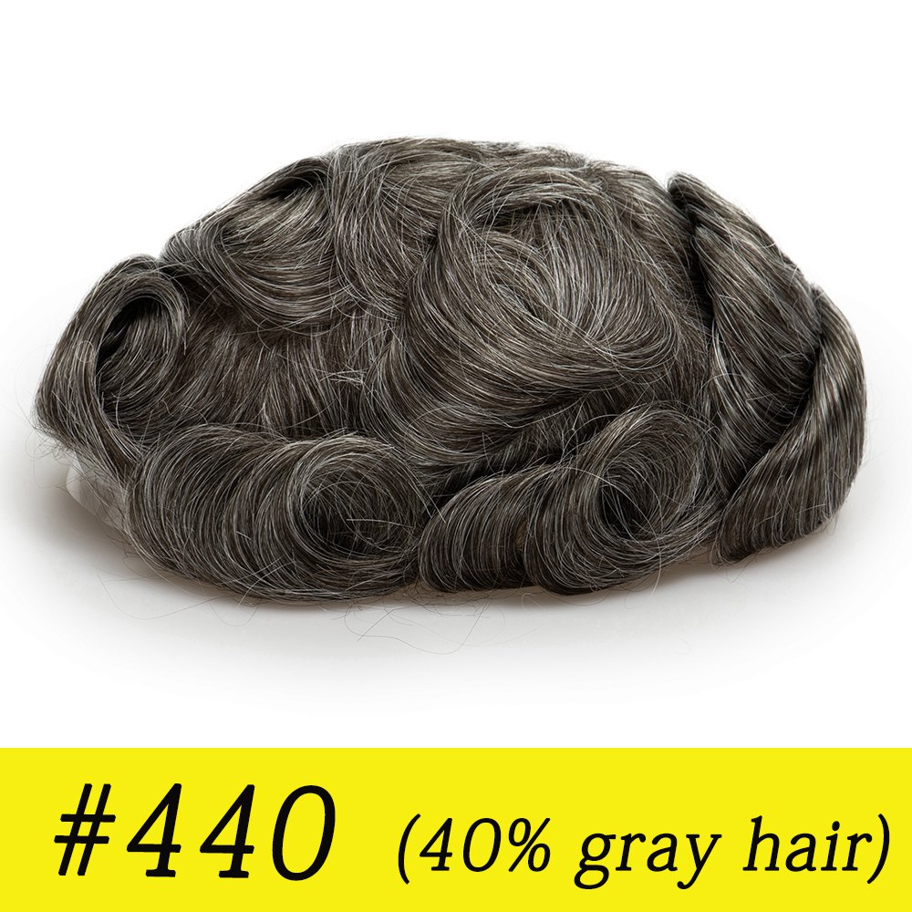 Ominilace Base Men's Hair System| Lace Front with Skin in the Back | Durable Style