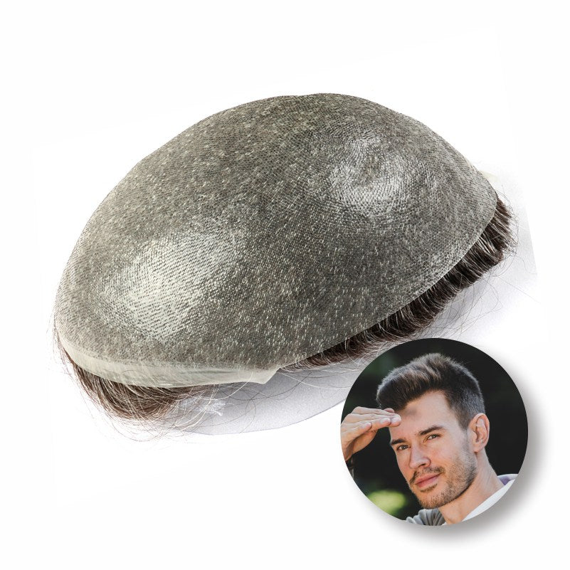 Upgrade Mirage |0.04-0.06mm Full Super Thin Skin Single Knots Base | Toupee for Men | Celebrities Choice