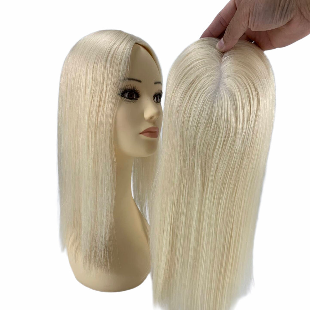 5*5" Fine Mono High-Grade Remy Human Hair Topper With Fine Brazilian Remy Hair