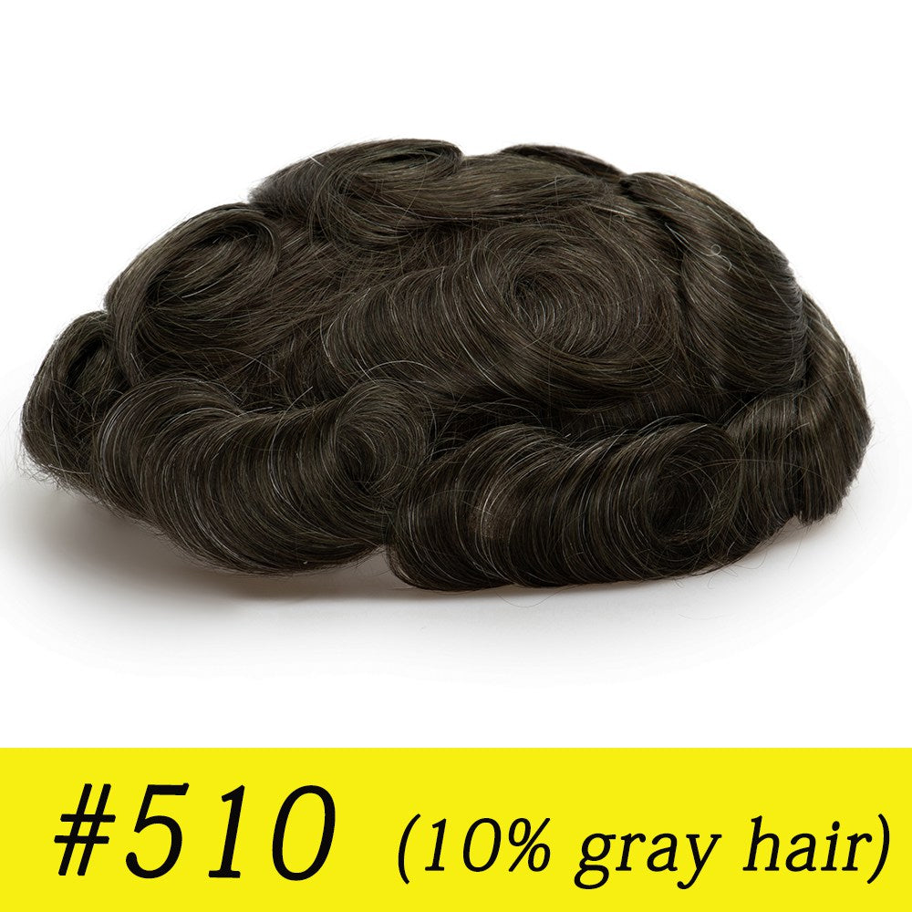 Ominilace Base Men's Hair System| Lace Front with Skin in the Back | Durable Style