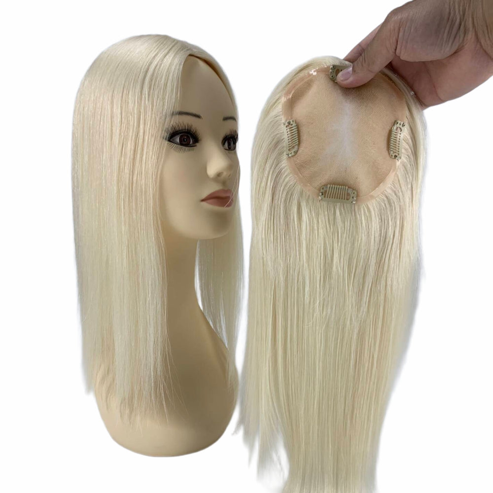 5*5" Fine Mono High-Grade Remy Human Hair Topper With Fine Brazilian Remy Hair