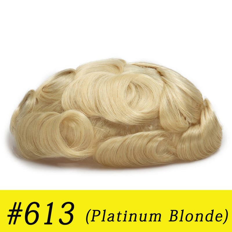 Q6 base Men's Non Surgical Hair Replacement | Swiss Lace With Skin Poly Back and Middle| Best for Daily Wear