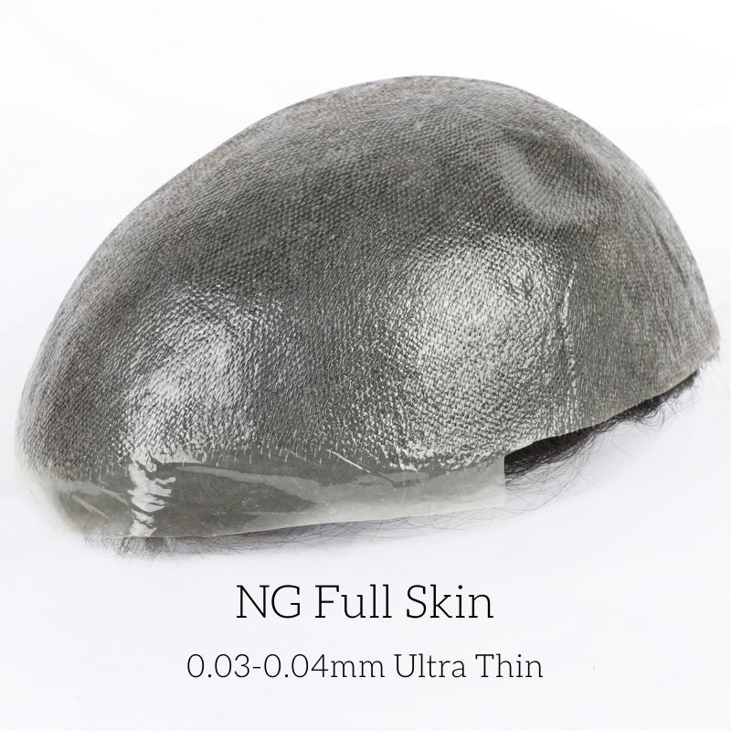 2PCS| 0.03-0.04mm V Loop | Mens Hair System Ultra Thin Skin| Dull Finish, Transparent, Soft