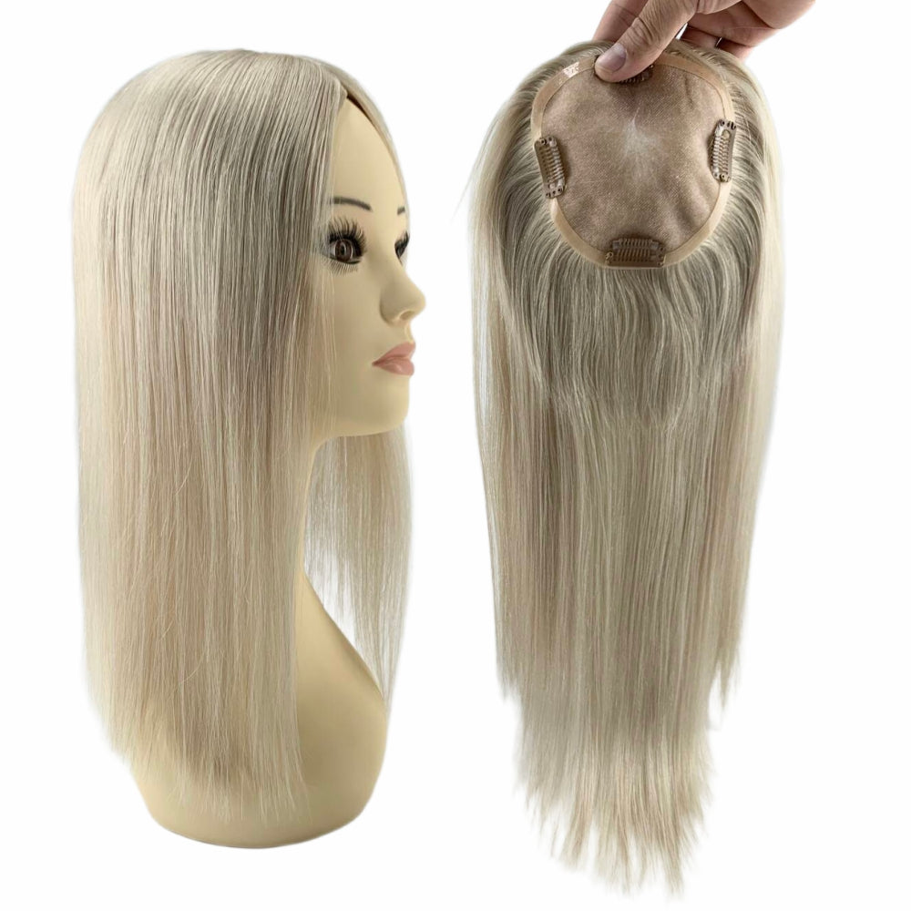 5*5" Fine Mono High-Grade Remy Human Hair Topper With Fine Brazilian Remy Hair