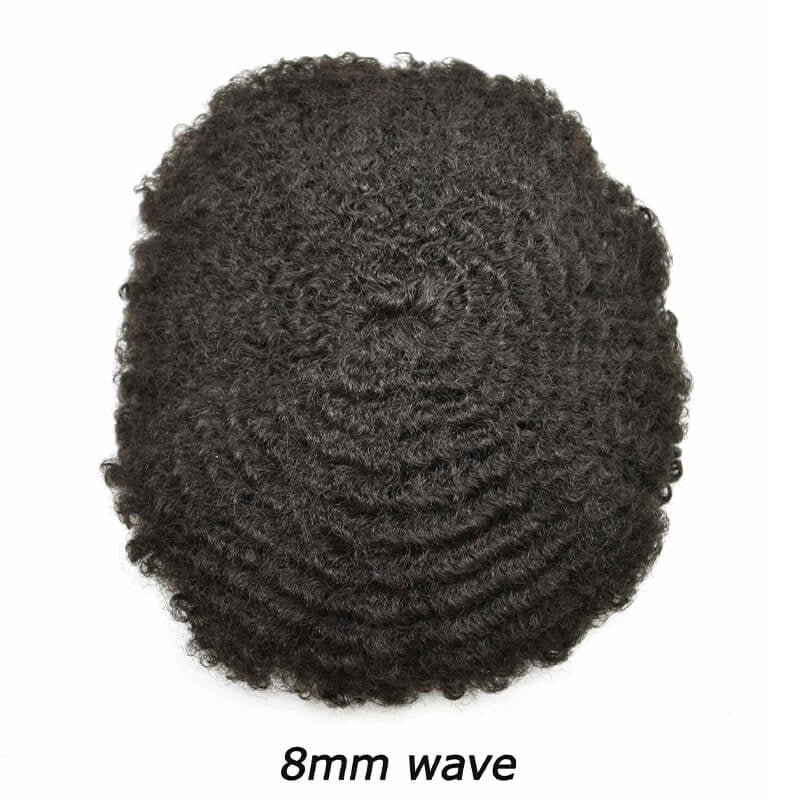 Afro Curly |0.1-0.12mm Durable Full Skin Base | Toupee for Men | Afro Style Hair System|130% Density| Size 8''x10''