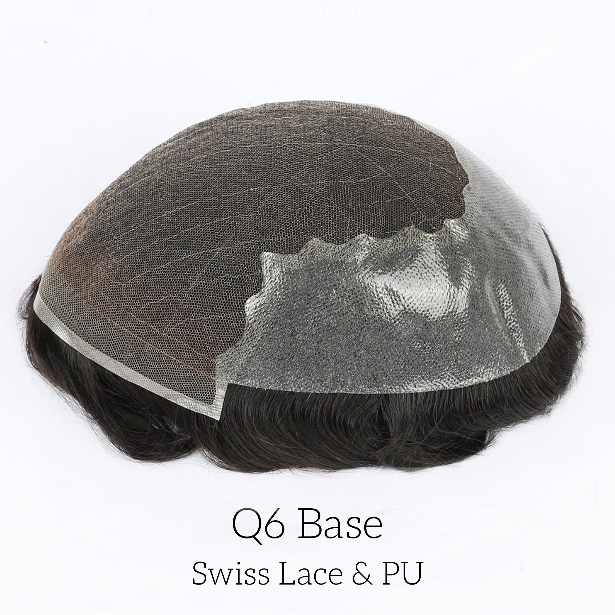 2PCS| Breathable Q6 base Men's Non Surgical Hair Replacement | Swiss Lace With Skin Poly Back and Middle| Best for Daily Wear