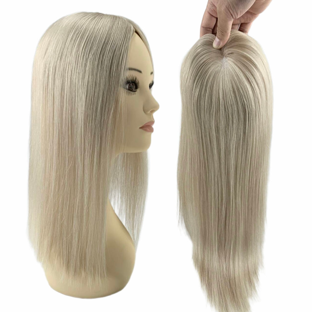 5*5" Fine Mono High-Grade Remy Human Hair Topper With Fine Brazilian Remy Hair