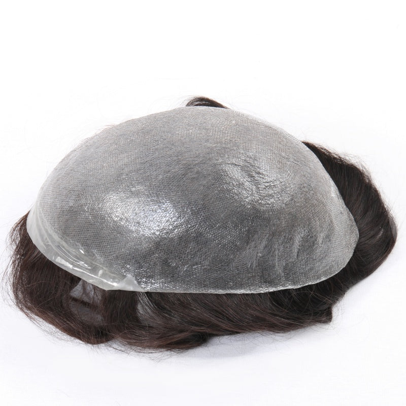 NG0304|0.03-0.04mm V Loop | Mens Hair System Ultra Thin Skin| Full V-loop, Natural, Transparent, Soft
