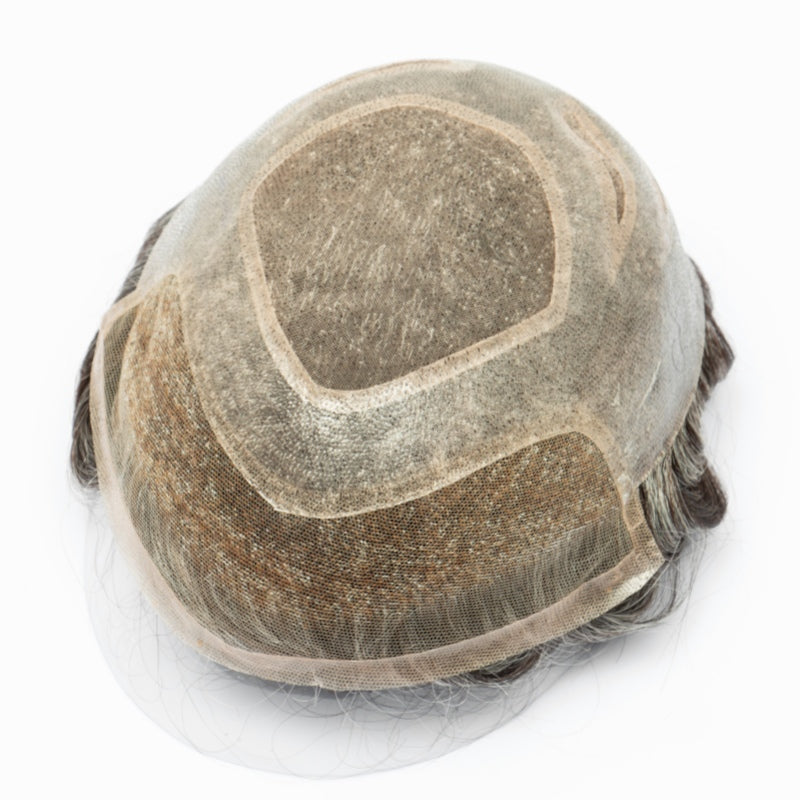 Versalite Base| Lace Front + MONO Mesh + PU Men Toupee Lace Hairline Wig Natural Hairline Human Hair System