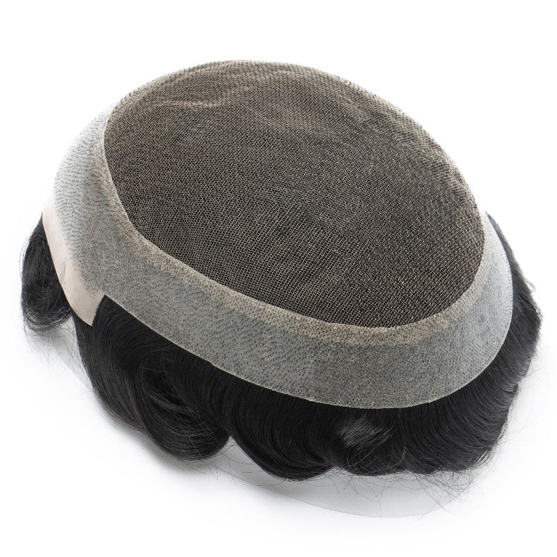 2PCS| Australia Base: Men's Topper Wig | Swiss Lace in Center with Poly skin All Around | Must Have for Traveling