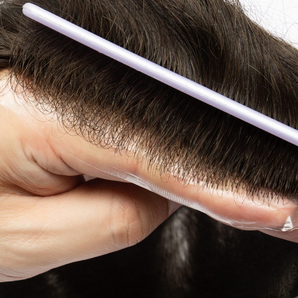 Single-knotted Mirage | Toupee for Men | 0.06-0.08mm Full Super Thin Skin Base | Thicker Hair and More Durable