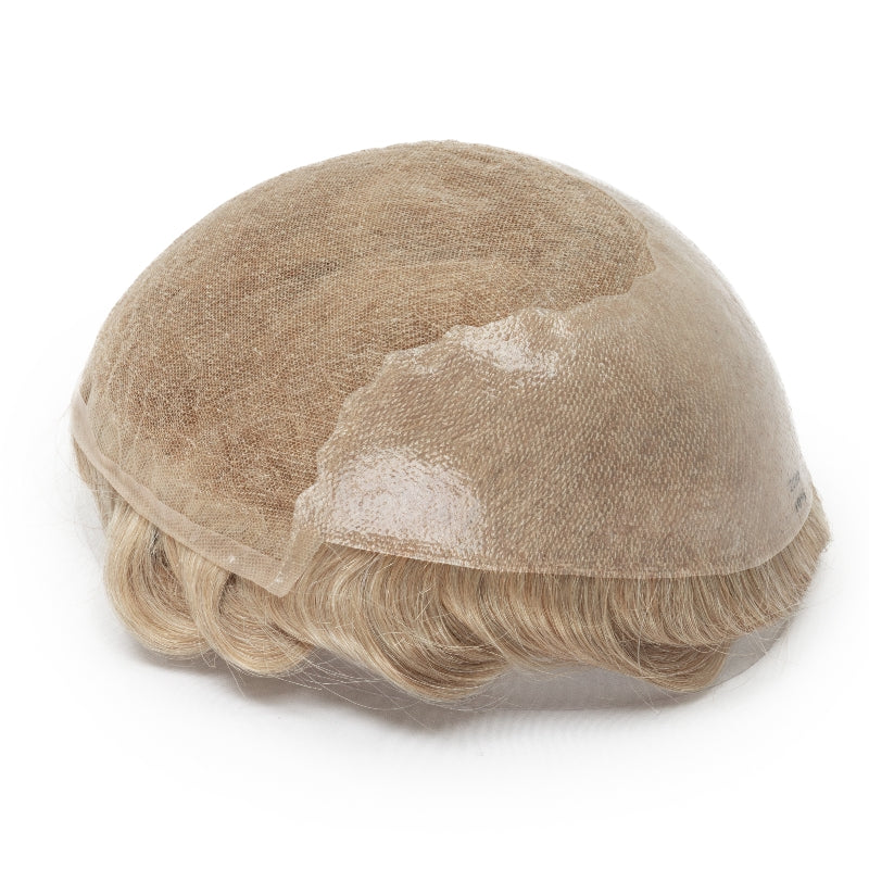 Q6 base Men's Non Surgical Hair Replacement | Swiss Lace With Skin Poly Back and Middle| Best for Daily Wear