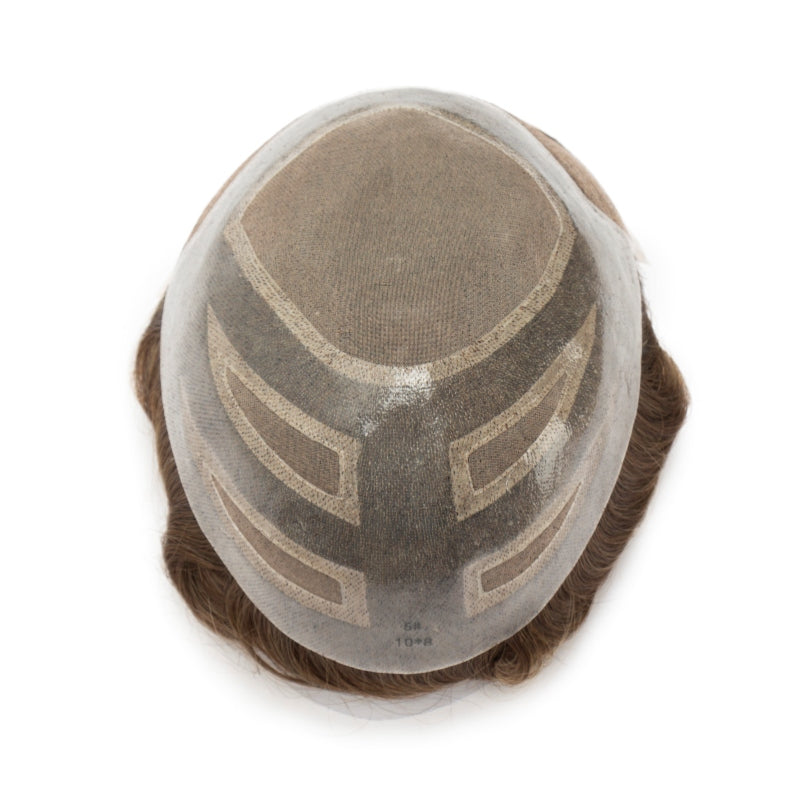 Versalite Base| Lace Front + MONO Mesh + PU Men Toupee Lace Hairline Wig Natural Hairline Human Hair System