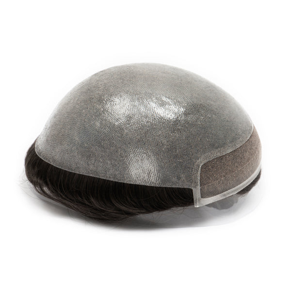 Ominilace Base Men's Hair System| Lace Front with Skin in the Back | Durable Style
