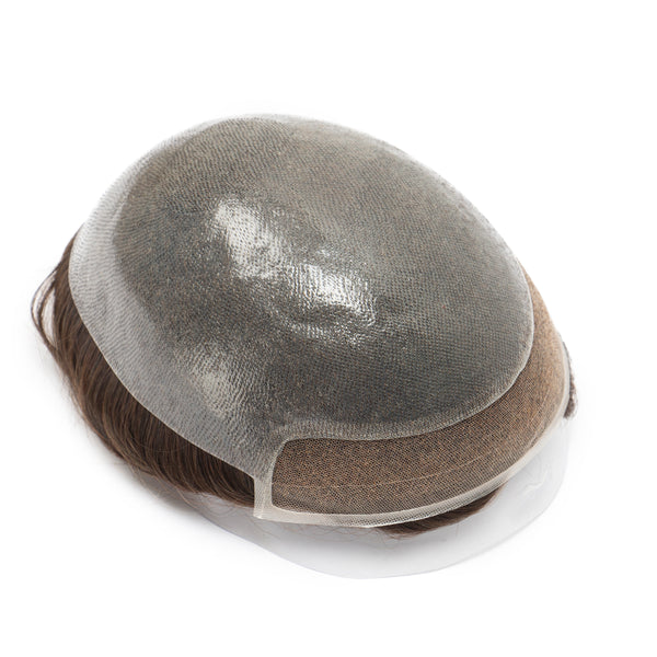 Ominilace Base Men's Hair System| Lace Front with Skin in the Back | Durable Style