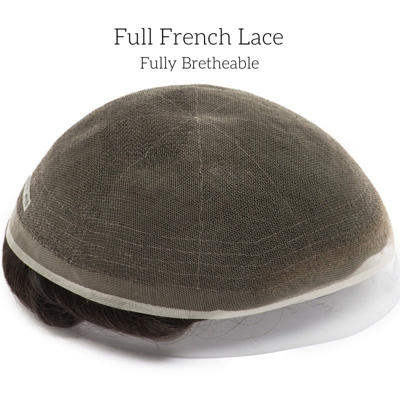 Full French Lace: Men's Lace Toupee | Full French Lace Base | Suitable for Humid Climate