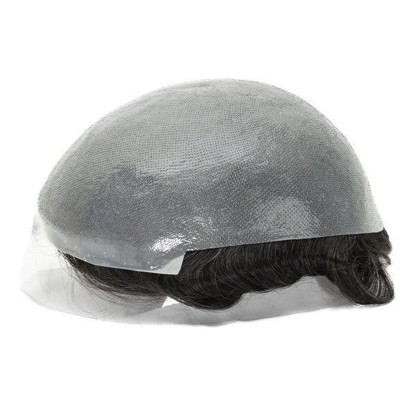 Single-knotted Mirage | Toupee for Men | 0.06-0.08mm Full Super Thin Skin Base | Thicker Hair and More Durable