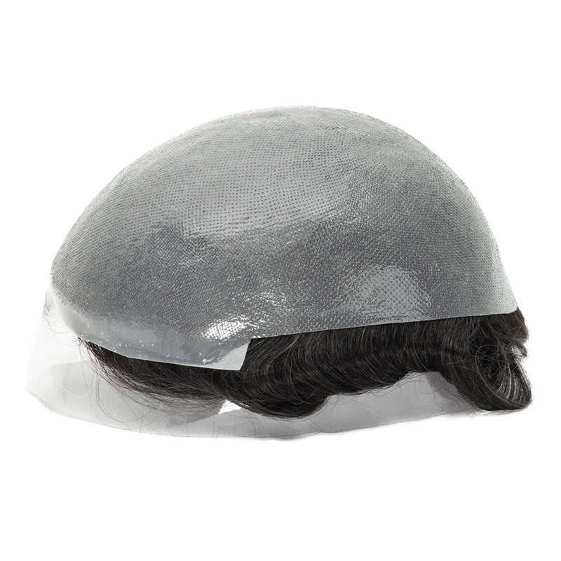 Single-knotted Mirage | Toupee for Men | 0.06-0.08mm Full Super Thin Skin Base | Thicker Hair and More Durable