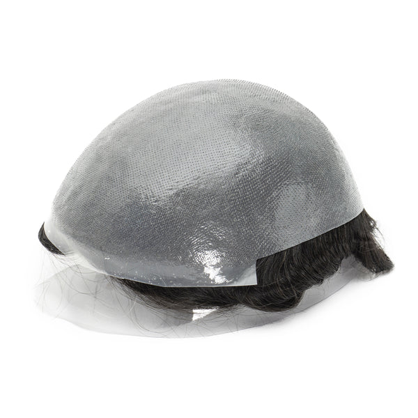 Single-knotted Mirage | Toupee for Men | 0.06-0.08mm Full Super Thin Skin Base | Thicker Hair and More Durable
