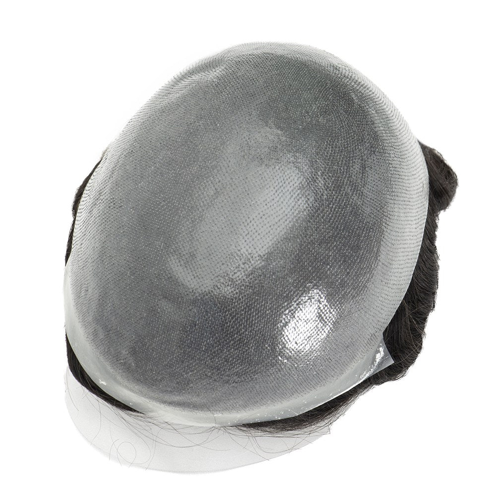 Single-knotted Mirage | Toupee for Men | 0.06-0.08mm Full Super Thin Skin Base | Thicker Hair and More Durable