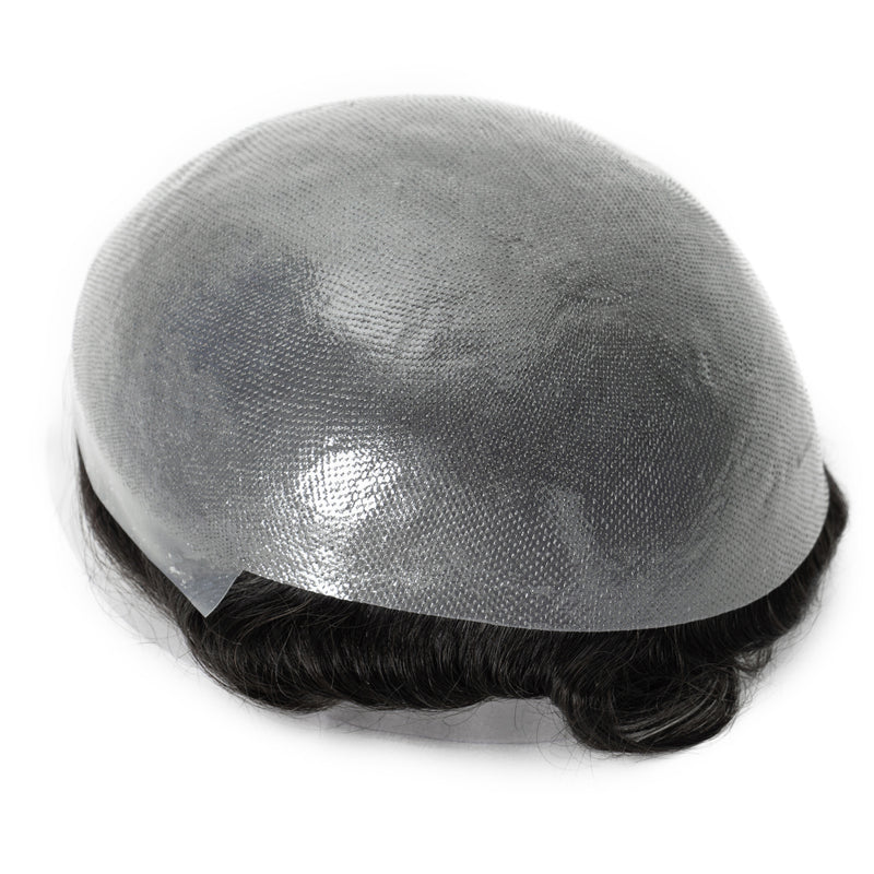 Single-knotted Mirage | Toupee for Men | 0.06-0.08mm Full Super Thin Skin Base | Thicker Hair and More Durable