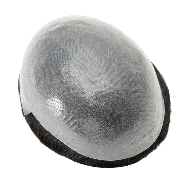 Single-knotted Mirage | Toupee for Men | 0.06-0.08mm Full Super Thin Skin Base | Thicker Hair and More Durable