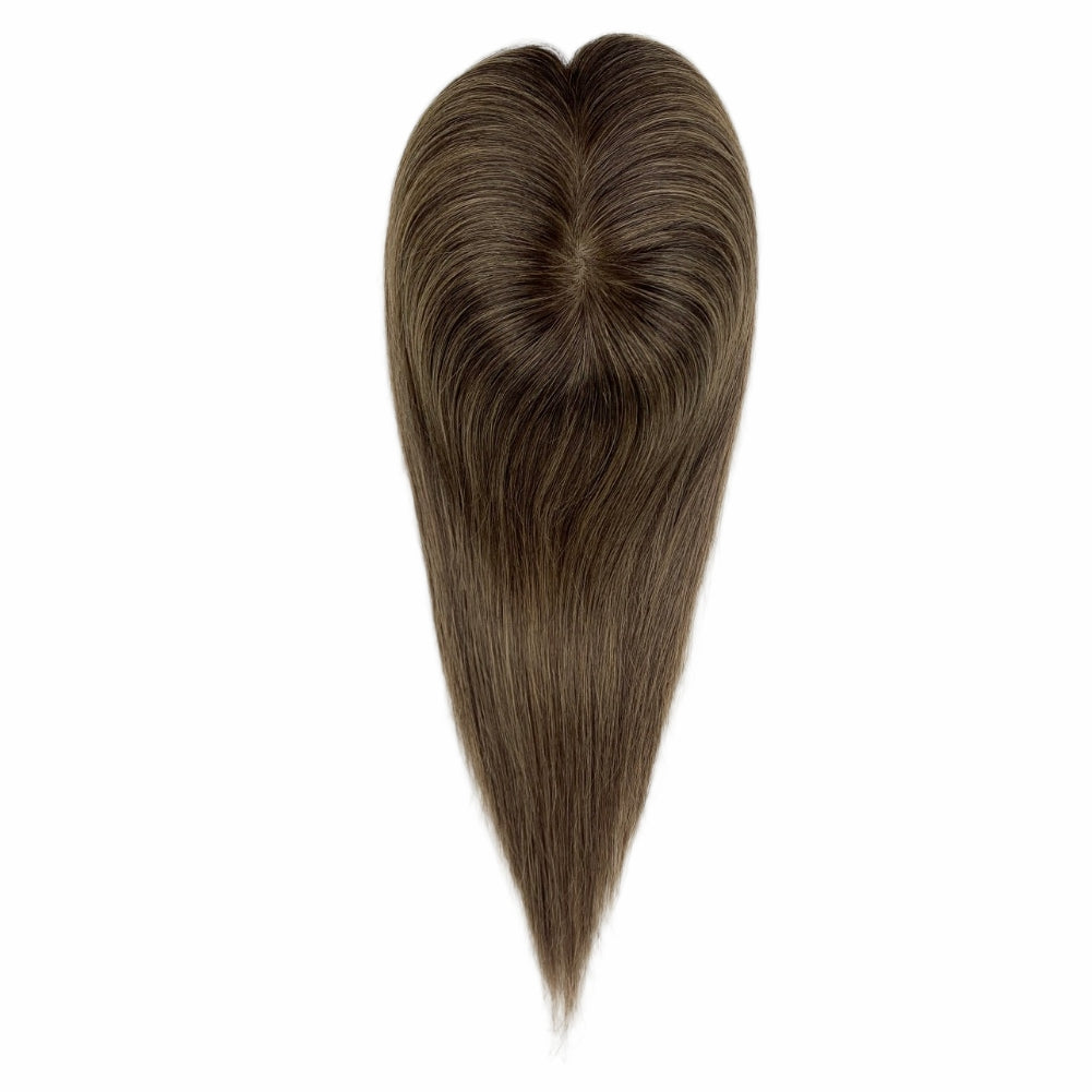 5*5" Fine Mono High-Grade Remy Human Hair Topper With Fine Brazilian Remy Hair